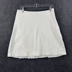 Trina Turk Skirt Women's 6 White Lace Lined A-Line Mini Size Zip